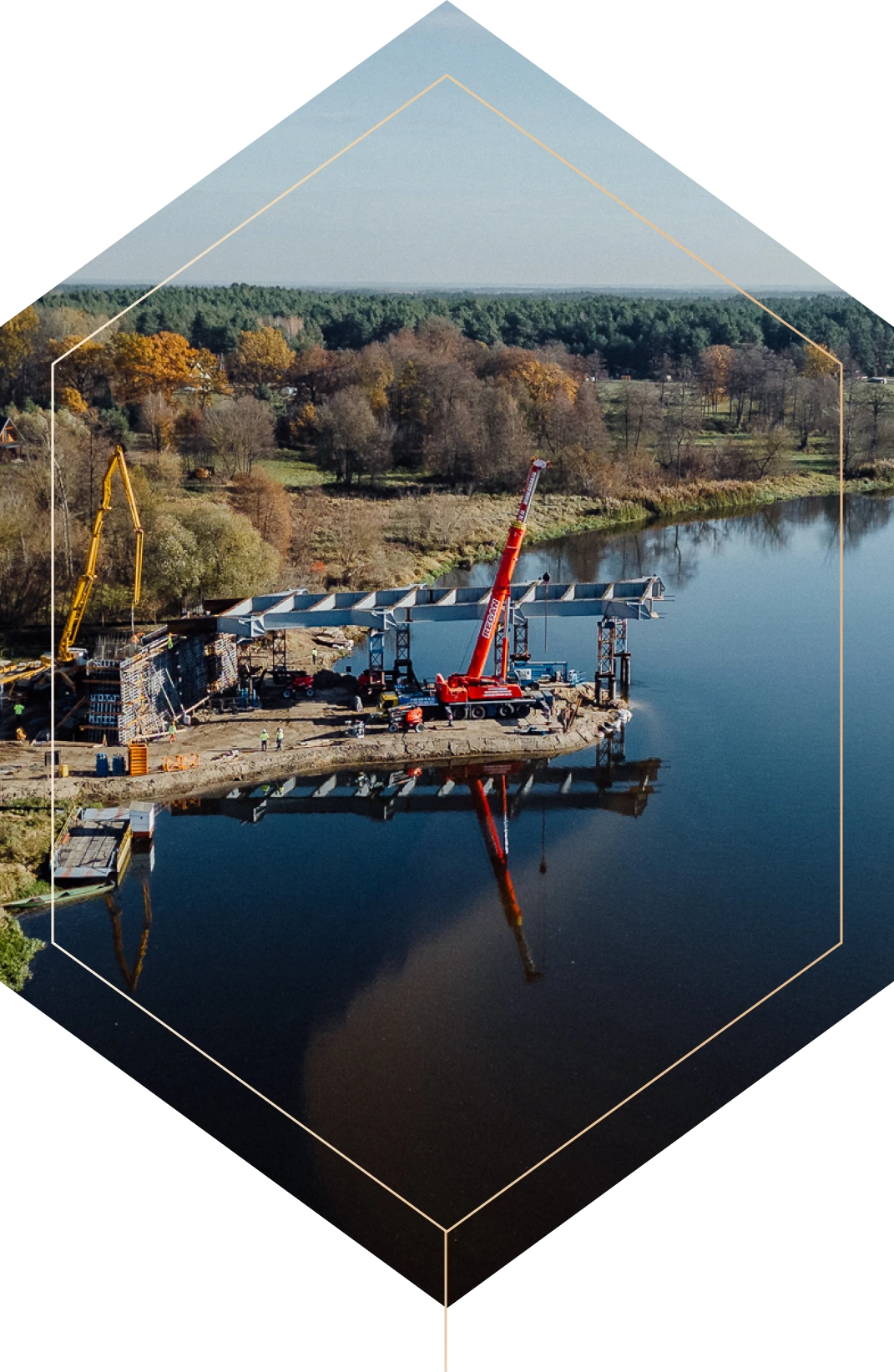 Budowa przeprawy przez rzekę Narew
